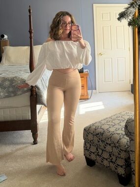 Nude Flared Pants